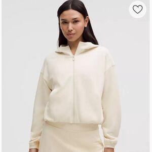 NWOT!! Lululemon Softstreme Full Zip Hoodie - Light Ivory - Size 8